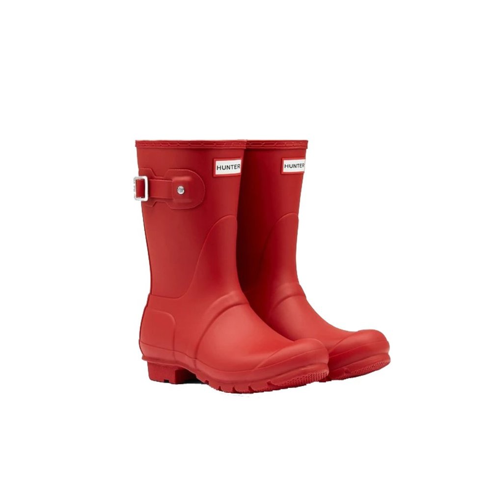 HUNTER ORIGINAL SHORT RED RAIN BOOTS 7